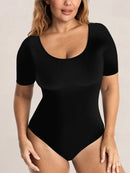 Body Modelador Manga Curta Preto