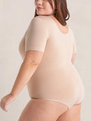 Body Modelador Manga Curta Bege