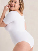 Body Modelador Manga Curta Branco