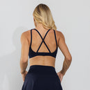 Top Fitness Poliamida Premium Recortes em Tecido Texturizado Marinho TP1881