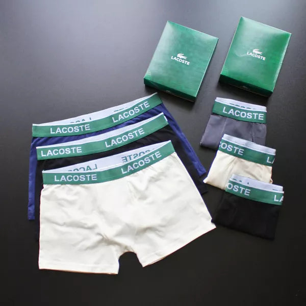 CUECA BOX MASCULINA LACOSTE - CÓS VERDE - CORES VARIADAS - PAGUE 3, LEVE 6