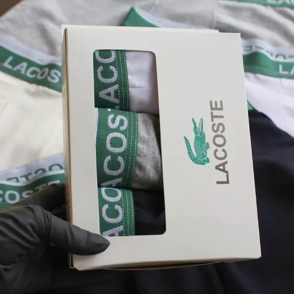 CUECA BOX MASCULINA LACOSTE - CÓS VERDE - CORES VARIADAS - PAGUE 3, LEVE 6