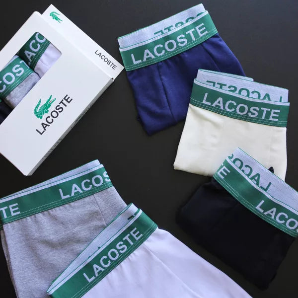 CUECA BOX MASCULINA LACOSTE - CÓS VERDE - CORES VARIADAS - PAGUE 3, LEVE 6