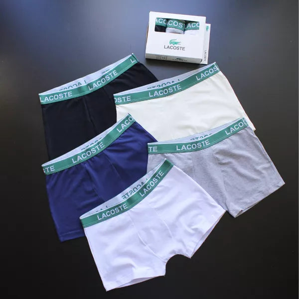 CUECA BOX MASCULINA LACOSTE - CÓS VERDE - CORES VARIADAS - PAGUE 3, LEVE 6