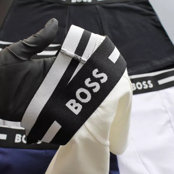 CUECA BOX MASCULINA BOSS - CÓS PRETO - CORES VARIADAS - PAGUE 3, LEVE 6