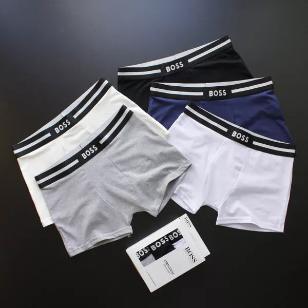 CUECA BOX MASCULINA BOSS - CÓS PRETO - CORES VARIADAS - PAGUE 3, LEVE 6