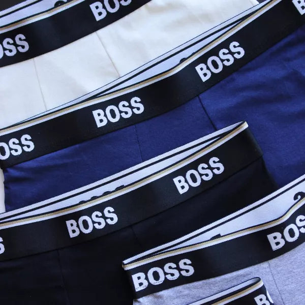 CUECA BOX MASCULINA BOSS - CÓS AZUL E CORES VARIADAS - PAGUE 3, LEVE 6