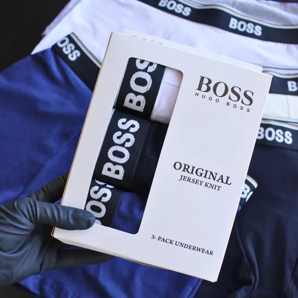 CUECA BOX MASCULINA BOSS - CÓS AZUL E CORES VARIADAS - PAGUE 3, LEVE 6
