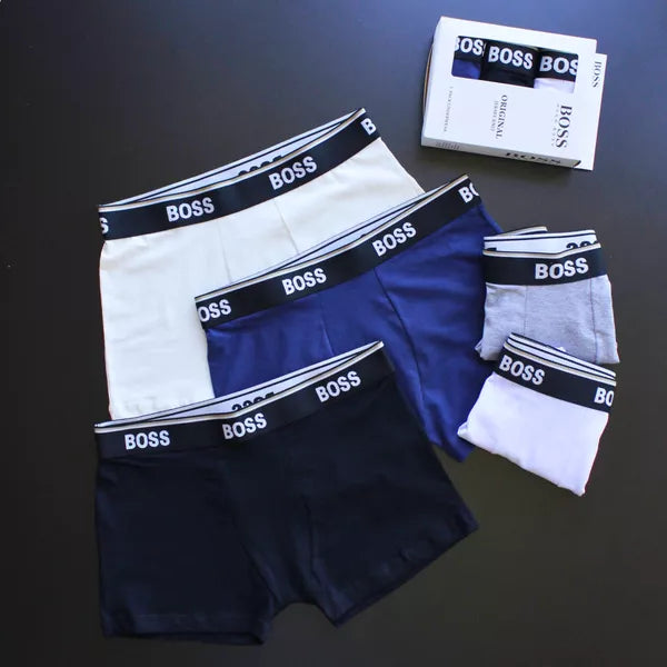 CUECA BOX MASCULINA BOSS - CÓS AZUL E CORES VARIADAS - PAGUE 3, LEVE 6