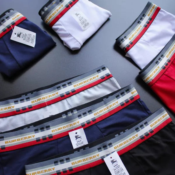 CUECA BOX MASCULINA BURBERRY - CORES VARIADAS - PAGUE 3, LEVE 5