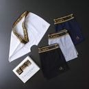 CUECA BOX MASCULINA CALVIN KLEIN - CORES VARIADAS - CÓS DOURADO - PAGUE 3, LEVE 5