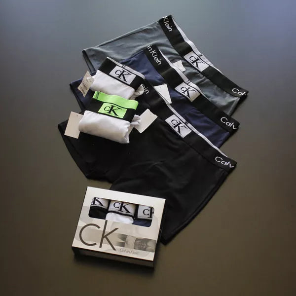 CUECA BOX MASCULINA CALVIN KLEIN - CÓS PRETO - CORES VARIADAS - PAGUE 3, LEVE 5