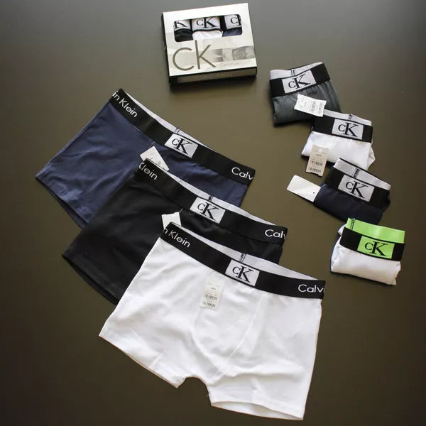 CUECA BOX MASCULINA CALVIN KLEIN - CÓS PRETO - CORES VARIADAS - PAGUE 3, LEVE 6