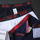 CUECA BOX MASCULINA H.BOSS - CORES VARIADAS - ESCR. VERMELHA - PAGUE 3, LEVE 6