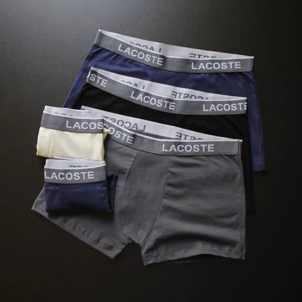 CUECA BOX MASCULINA LACOSTE - CORES VARIADAS - CÓS CINZA - PAGUE 3, LEVE 6