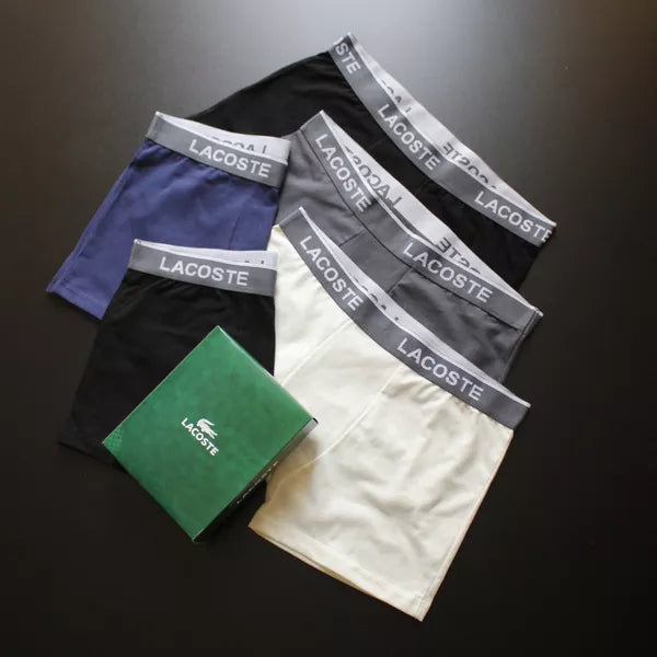 CUECA BOX MASCULINA LACOSTE - CORES VARIADAS - CÓS CINZA - PAGUE 3, LEVE 6
