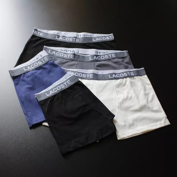 CUECA BOX MASCULINA LACOSTE - CORES VARIADAS - CÓS CINZA - PAGUE 3, LEVE 5