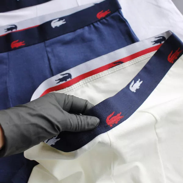 CUECA BOX MASCULINA LACOSTE - CÓS AZUL E CORES VARIADAS - PAGUE 3, LEVE 5