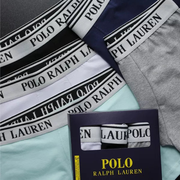 CUECA BOX MASCULINA RALPH LAUREN - CORES VARIADAS - CÓS BRANCO - PAGUE3, LEVE 6