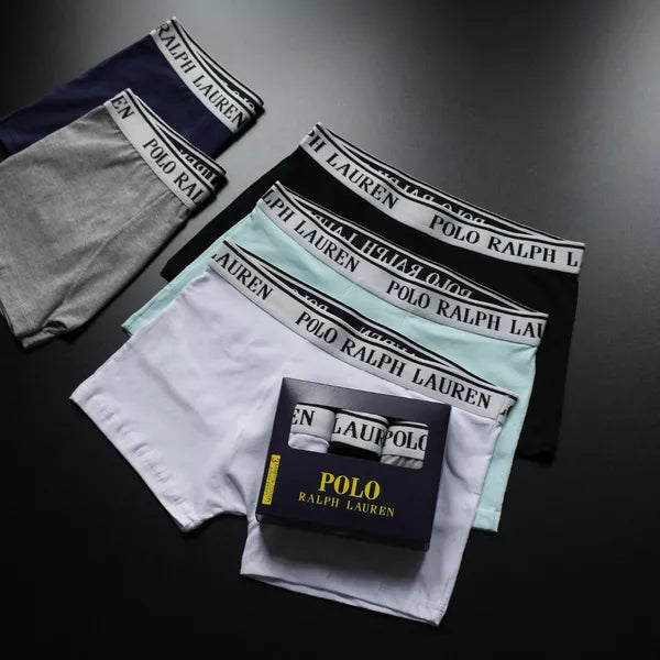 CUECA BOX MASCULINA RALPH LAUREN - CORES VARIADAS - CÓS BRANCO - PAGUE3, LEVE 6