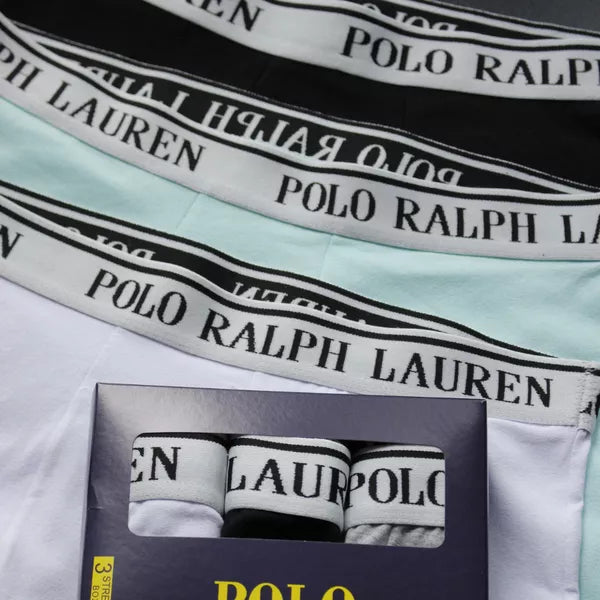 CUECA BOX MASCULINA RALPH LAUREN - CORES VARIADAS - CÓS BRANCO - PAGUE3, LEVE 6