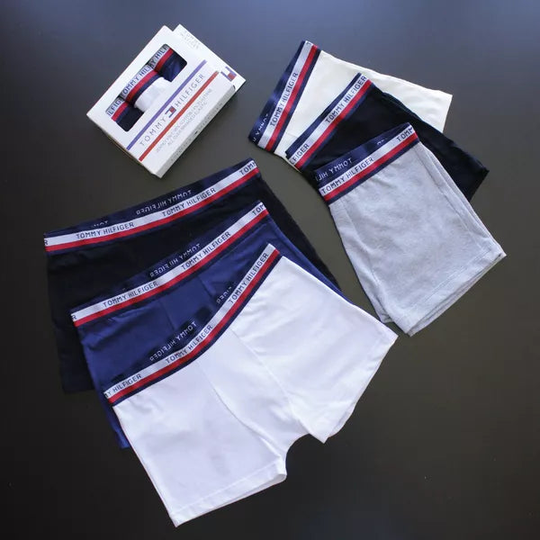 CUECA BOX MASCULINA TOMMY HILFIGER - CORES VARIADAS - PAGUE 3, LEVE 5