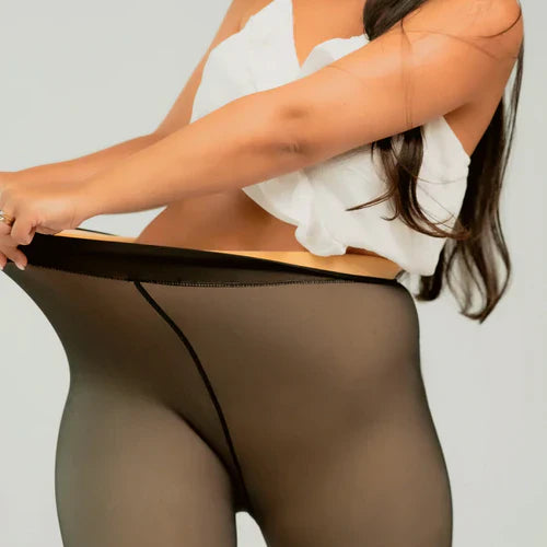 COMPRE 1 LEVE 2 - MEIA-CALÇA PELUCIADA DE LÃ TRANSLÚCIDA