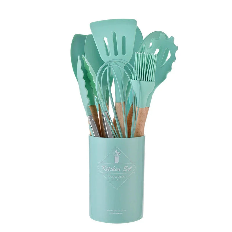 Utensílios de Cozinha de Silicone (KIT 12 UNIDADES)