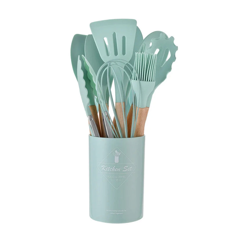 Utensílios de Cozinha de Silicone (KIT 12 UNIDADES)