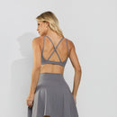 Top Fitness Poliamida Premium Recortes em Tecido Texturizado Chumbo TP1880